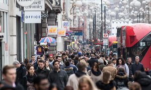 Christmas time buyers in Oxford Street, London
