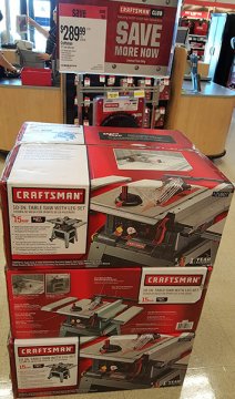 Craftsman dining table Saw Sears Ebony Friday 2015 offer