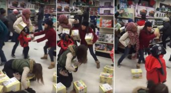 One Black Friday movie might be a hoax because it shows a female ripping a discount meals steamer from a kid's arms. A shop worker from Saginaw posted the video clip anonymously on YouTube.
