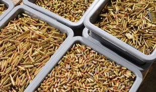 Our crew sorted the ammo by caliber so shooters know what they may be getting.