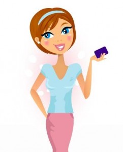 girl with credit card for Ebony Friday shopping